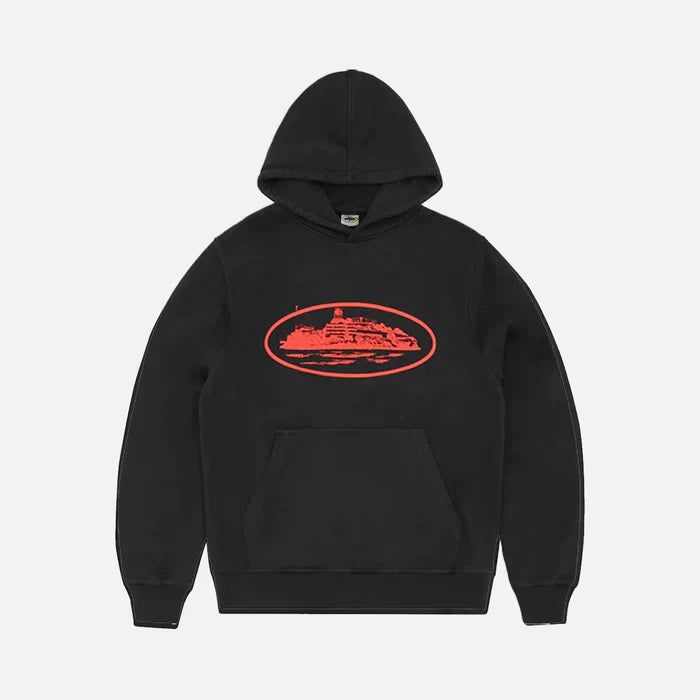 Corteiz Alcatraz V2 Hoodie Black/Red