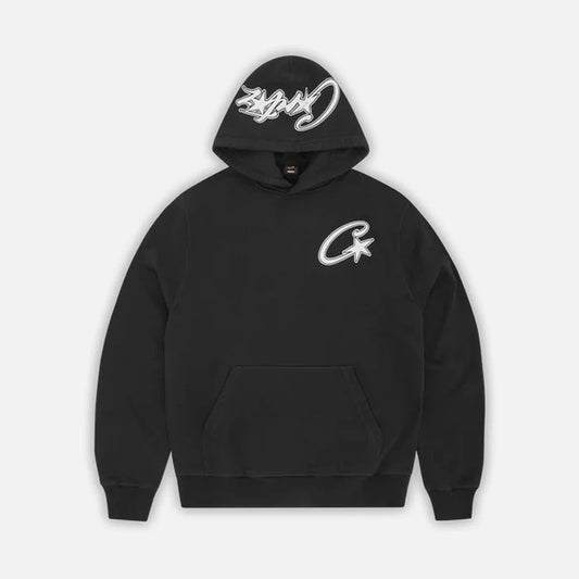 Corteiz Satin C Star Appliqué Hoodie 'Black'