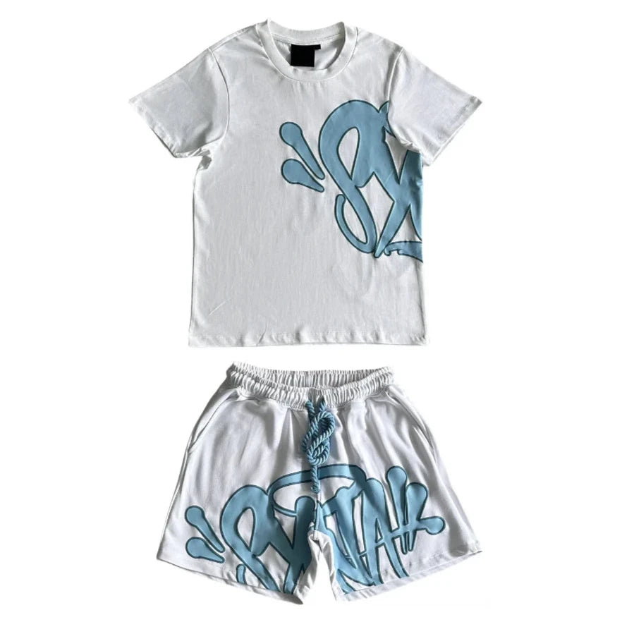 Syna World Whit Blue T-Shirt & Shorts