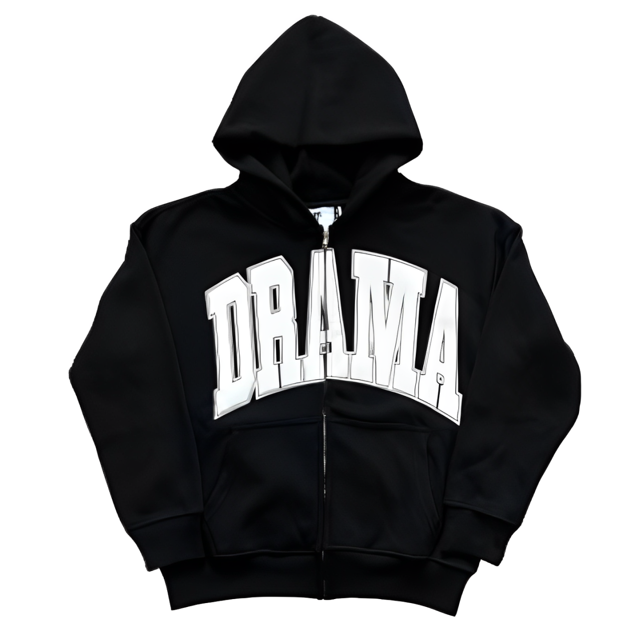 Drama Call Zip-Up Jacket Black/White - STYL VAULT