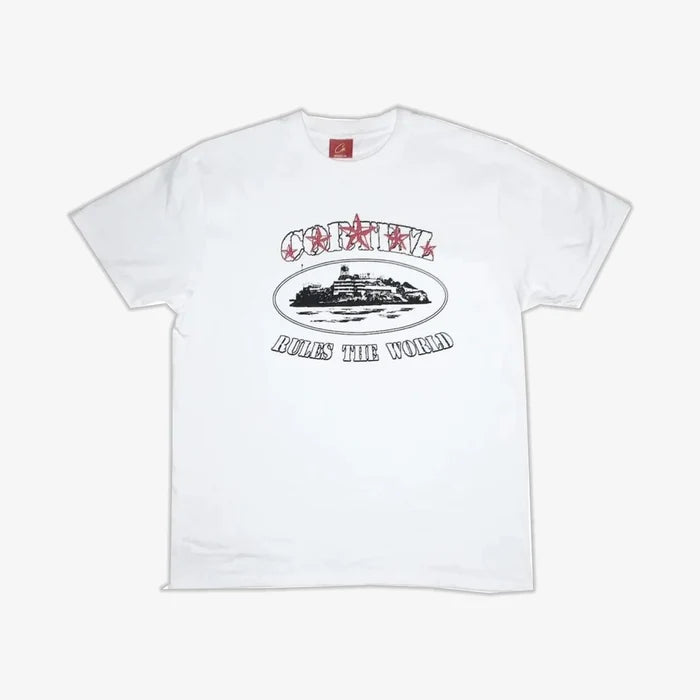 Corteiz 5 Starz Alcatraz Tee White