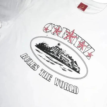 Corteiz 5 Starz Alcatraz Tee White