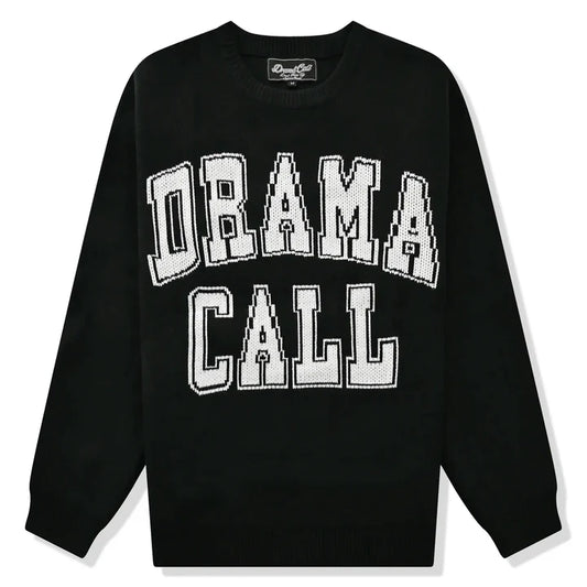 Drama Call Black White Knit Sweatshirt - STYL VAULT