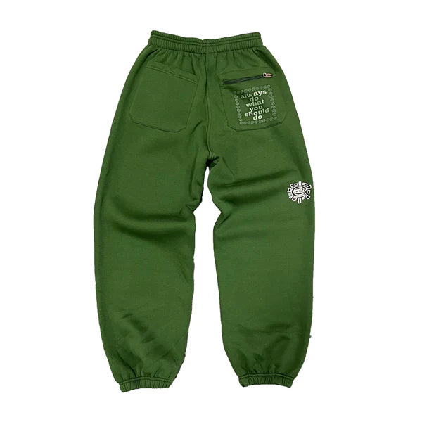 Always Do What You Should Do Sun Forest Green Embroidered Bottoms