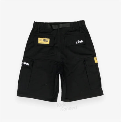 Corteiz Alcatraz Cargo Shorts Black/White